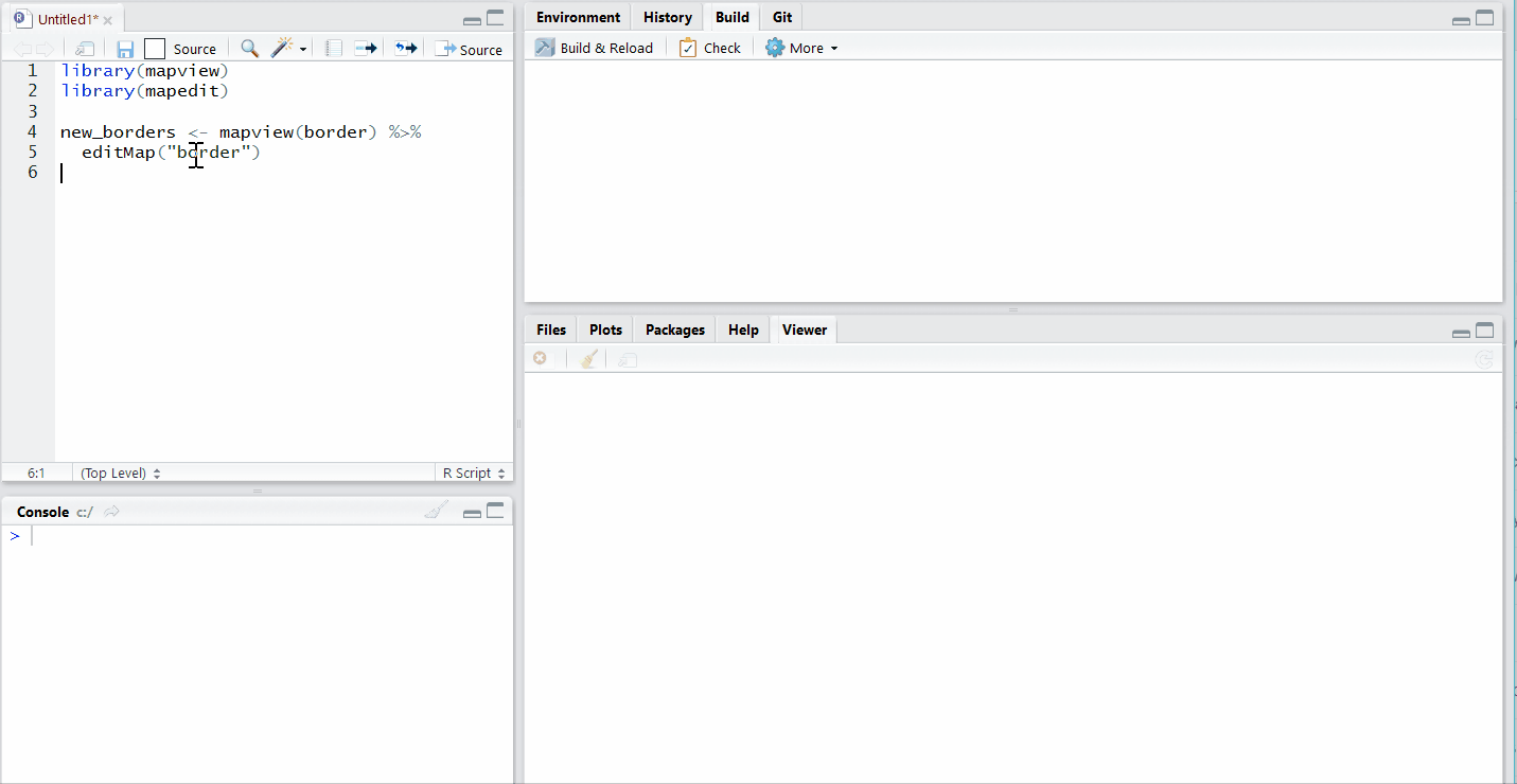 screenshot of mapedit with existing
features